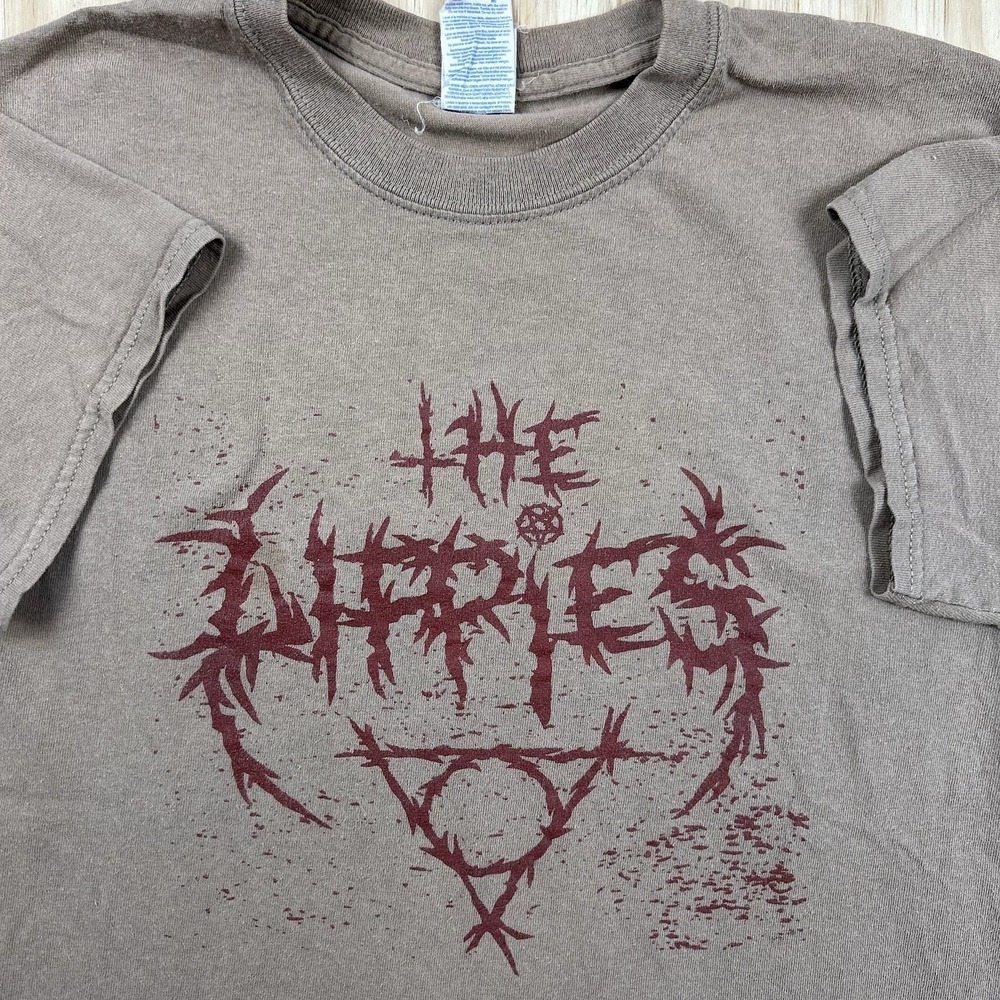 The Lippies Womens S Brown Grunge Indie Band Short Sleeve T Shirt Graphic Tee